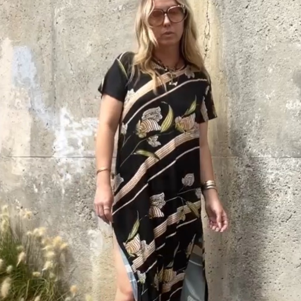 Spell Black and Cream Floral Dress